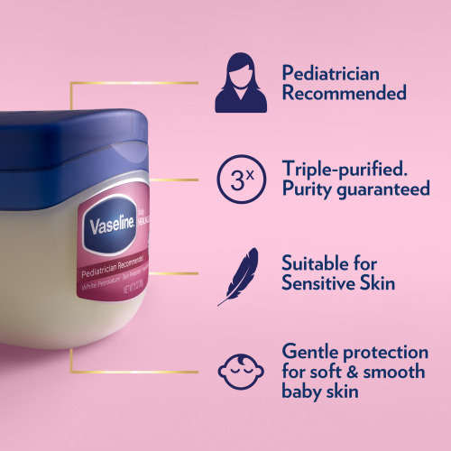 Vaseline Hypoallergenic Newborn Baby Oil Diaper Rash Cream Healing Petroleum Jelly, 13 oz