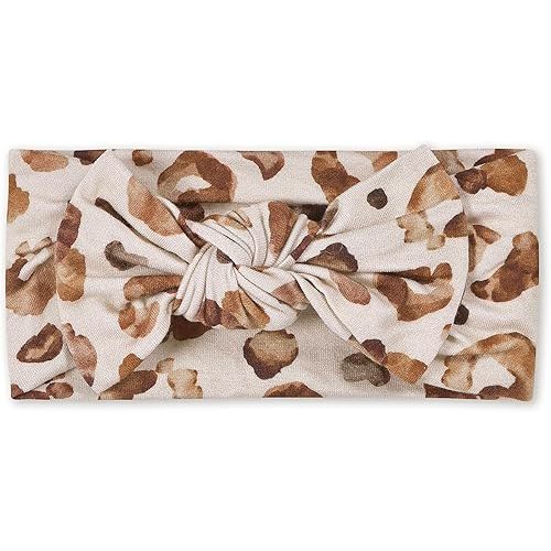 Gerber Baby Girls Buttery Soft Headband with Bow with Viscose Made from Eucalyptus, Leopard, One Size