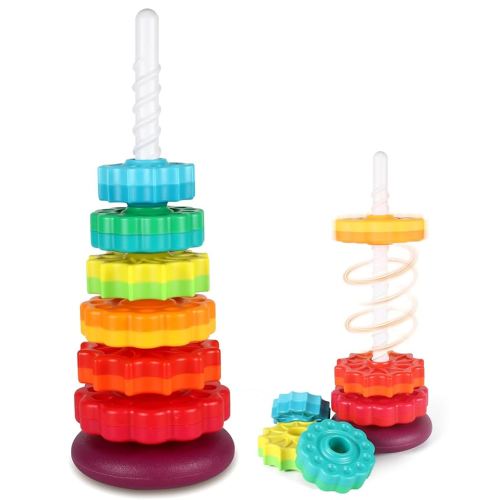 Amazon.com: JUXUE Baby Spinning Stacking Toys for Toddlers 1-3, Rainbow Ring Stacker Montessori Toys for Babies 6-12 Months, 1 2 3 One Year Old Girl Boy Christmas Birthday Gifts, Autism Sensory Learning Toy : Toys & Games