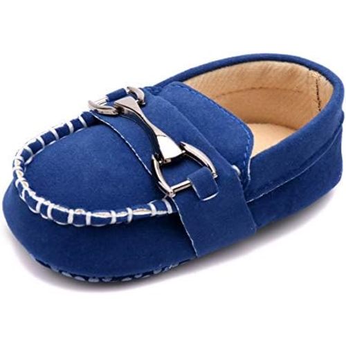 LONSOEN Baby Girls Boys Loafers Prewalker Dress Crib Shoes