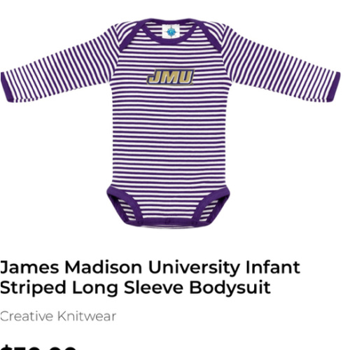 James Madison University Infant Striped Long Sleeve Bodysuit