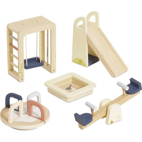 Wooden Dolls House 5 Piece Outdoor Play Furniture Set