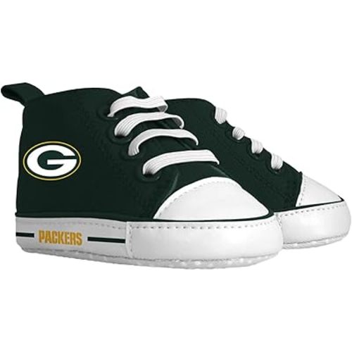 MasterPieces - NFL Baby Pre-Walkers Shoes, Officially Licensed Green Bay Packers Football, High Top Sneakers, Soft Anti-Slip Soles, Boys and Girls, 0-6 Months