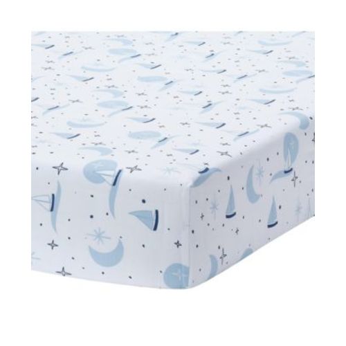 Little Skipper Cotton Nautical Sailboat Fitted Crib/Toddler Sheet
