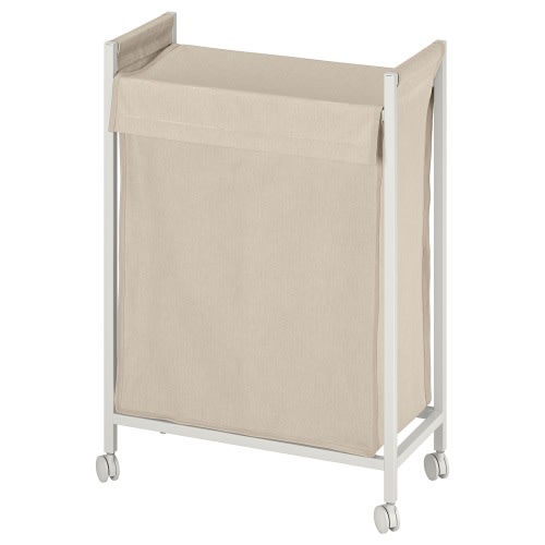 ENHET Laundry bin with casters - white 21 gallon