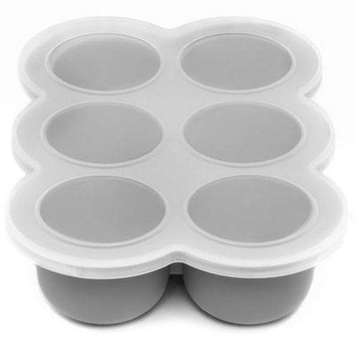 WeeSprout Silicone Baby Food Freezer Tray with Clip-on Lid (Bright Pink, Six 3 Ounce Sections)