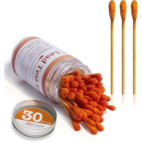 AAwipes Lead Test Kit (30 Rapid Testing Swabs) 30-Second Results. Dip in Water. Home Use for All Surfaces - Painted, Dishes, Toys, Jewelry, Metal, Ceramics, Wood (LS30)