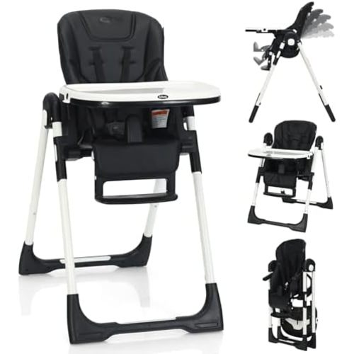 INFANS High Chair for Babies and Toddlers, Reclining Seat, Black