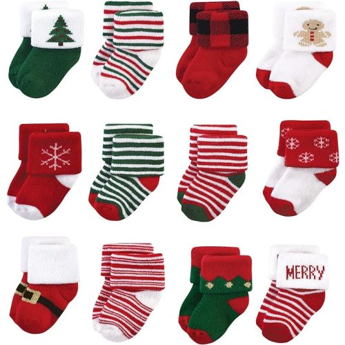 Hudson Baby Baby Girls' Cotton Rich Newborn and Terry Socks
