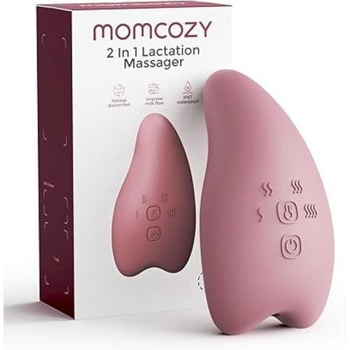 Momcozy Warming Lactation Massager Pro, 8 Vibration Modes & 4 Heating Levels, Longer-Lasting & 100s Rapid Warming Breast Massager, Quick Charging, Improves Milk Flow & Relieves Breast Engorgement