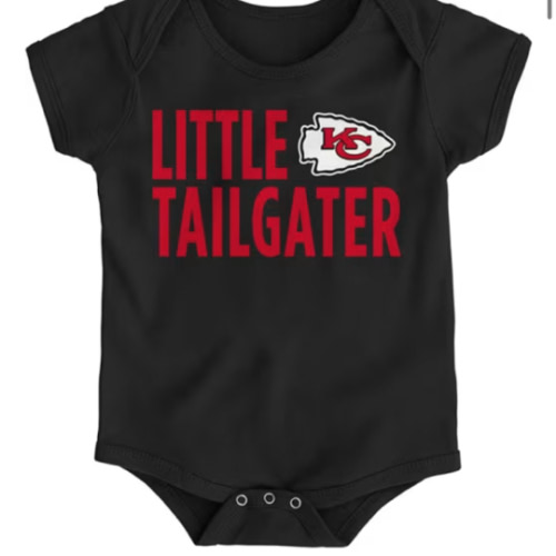 KC Chiefs Kansas City Chiefs BLACK Baby Little Tailgater One Piece - 13346764