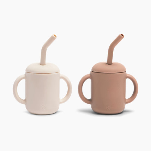 AEIOU Sippy Cup with Straw - Clay + Oat Milk