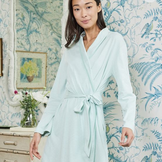 LAKE | Women | Pima Cotton Pajamas | Hydrangea Pima Short Robe