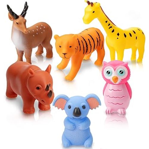 Bath Toys, Baby Toddler Bath Toy, No Hole Animal Bathtub Toys for Infants 6-12-18 Months & Toddlers 1-3 (Animal B, 6 PCS)