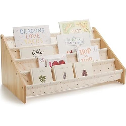 Decorative Bookshelf for Kids - Beautiful Shelf to Display All Books of Your Little One - The Perfect Nursery Organizer for Your Baby Girl or Boy´s Montessori Bedroom or Toddler Play Room Decor