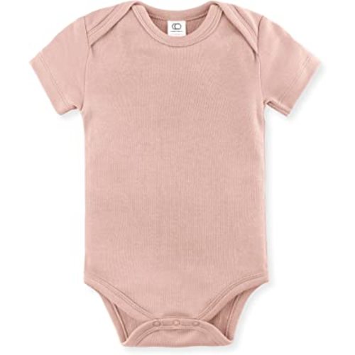 Colored Organics - Organic Cotton Baby Bodysuit - Short Sleeve - Blush - 0-3M