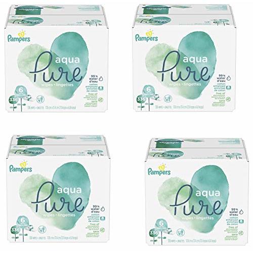 Pampers Aqua Pure 6X Pop-Top Sensitive Water Baby Wipes, 1344 Count