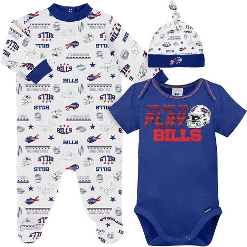 Gerber NFL Baby Boys' 3-Piece Bodysuit, Sleep 'n Play, & Cap Set
