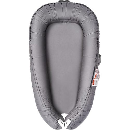 Baby Lounger, Infant Nest Cover, Newborn Lounger Cover Co Sleeper for Baby 0-24 Months, 100% Cotton Breathable Cosleeper for Baby in Bed, Soft Baby Essentials Gifts, Machine Washable (Gray)