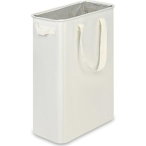 Laundry Basket, Dirty Clothes Basket with Handles, Foldable Laundry Basket for Clothes, Tall Laundry Basket for Laundry Room, Dorm and Bedroom, 12.7 Gallons(48L) Beige