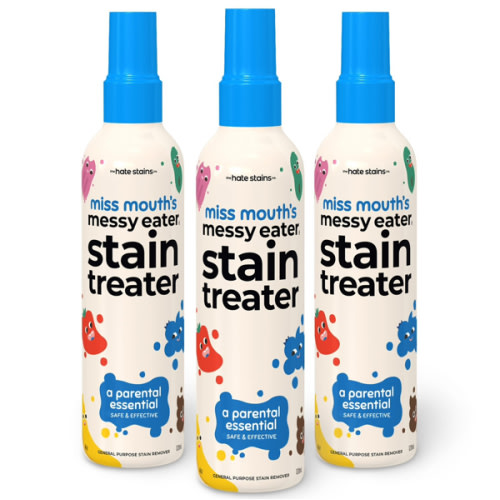 Miss Mouth's Messy Eater Stain Treater Spray - 4oz 2 Pack Stain Remover - Newborn & Baby Essentials - No Dry Cleaning Food, Grease, Coffee Off Laundry, Underwear, Fabric