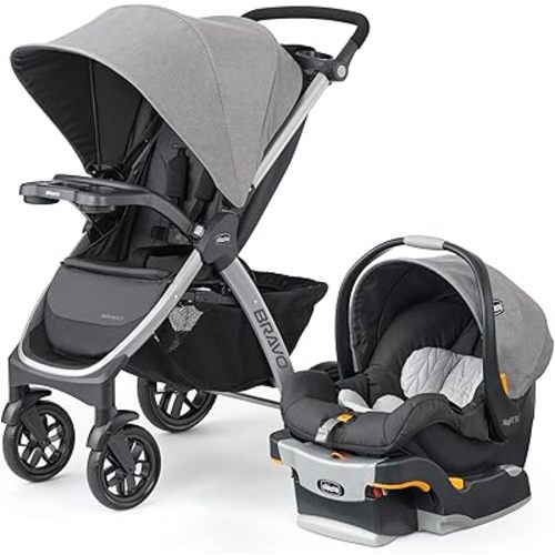 Chicco Bravo® 3-in-1 Trio Travel System, Bravo® Quick-Fold Stroller with KeyFit® 30 Infant Car Seat and Base, Car Seat and Stroller Combo