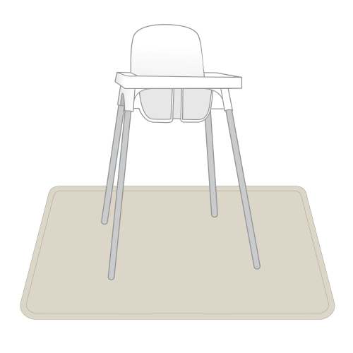 Solid Champagne Minimalist Splash Mat - A Waterproof Catch-All for Highchair Spills and More!