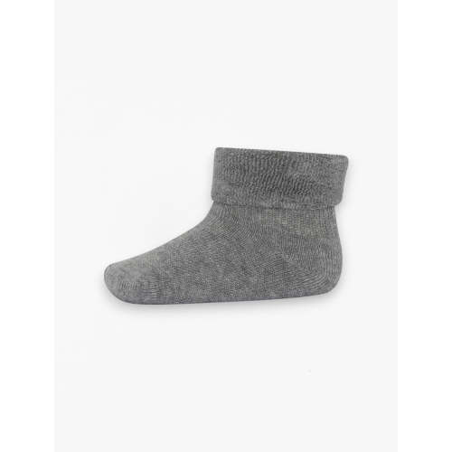 Cotton Terry Baby Socks in Grey Melange
