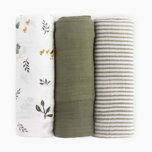 Little Unicorn Cotton Muslin Swaddle 3 Pack - Forest Friends