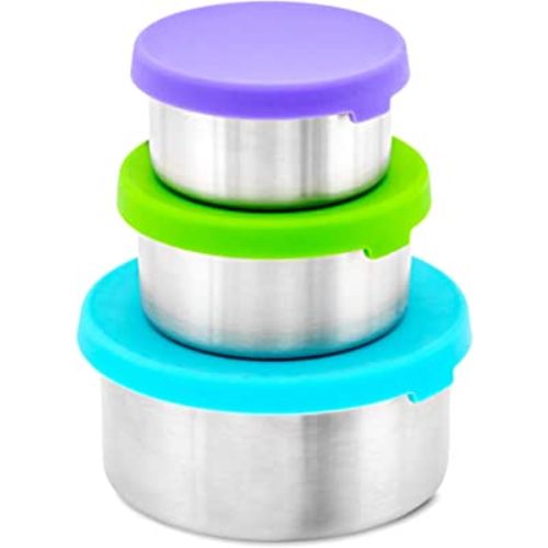 WeeSprout 18/8 Stainless Steel Food Storage Containers - Set of 3 Metal Food Storage Containers (150 ml, 200 ml, 400 ml), Leakproof Silicone Lids, Durable, for Lunch Box, Snacks & Leftovers