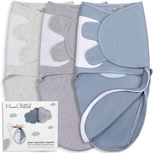 Mama Cheetah Baby Swaddle Blanket with Zipper, Newborn Swaddle Sack, Baby Swaddles Sleep Sack 0-3 Months, Baby Swaddle Wrap for Baby Boy & Girl, 3-Pack