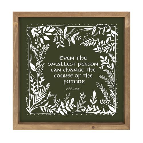 pechpell 11.8 Inch Nursery Wall Decor, Wooden Framed Green Baby Girl Nursery Wall Art with Wreath Sign, Boho Vintage Woodland Nature Themed Kids Room Playroom Table Shelf Decorations for Home