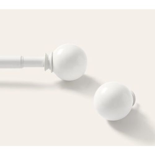 Round Finial, White, Set of 2