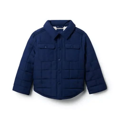 Boy Navy Quilted Sherpa Lined Jacket by Janie and Jack