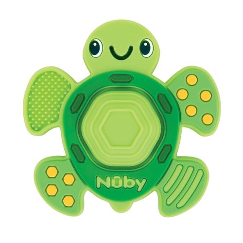 Nuby Teethe N' Pop Sensory Play Teether - Baby Teething Toy - 3+ Months - Turtle