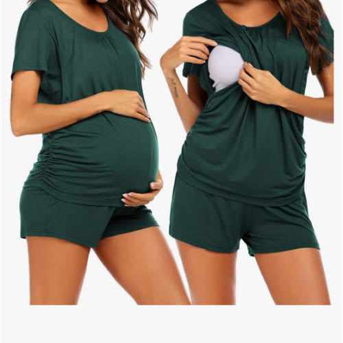 Ekouaer Womens Nursing Pajamas Maternity Breastfeeding Pjs Sleepwear Layer Soft Postpartum Lounge Set Pregnancy Clothes