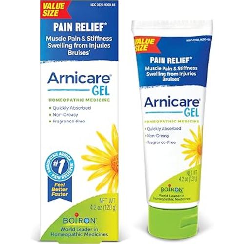 Boiron Arnicare Gel for Relief of Joint Pain, Muscle Pain, Muscle Soreness, and Swelling from Bruises or Injury - Non-greasy and Fragrance-Free - 4.2 oz