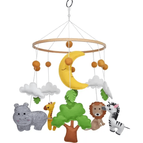 C&K WORKS Baby Nursery Mobile Soft Jungle Safari Zoo Animals