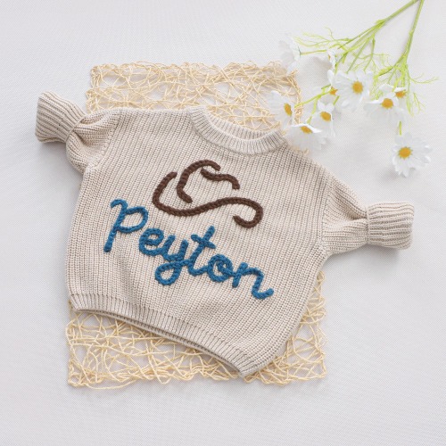 Custom Embroidered cowboy/cowgirl Sweater, New Cowboy Sweater, Newborn Sweater, Rodeo Toddler Clothes, Country Baby Gift, Toddler Boy Gift