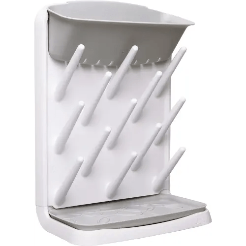 Ubbi Vertical Baby Bottle Drying Rack, Space Saving Countertop Drying Rack Baby Accessory, Gray