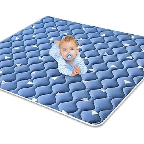 Premium Baby Play Mat 50" X 50", Thicken Foam One-Piece Crawling Mat, Non-Slip Cushioned Baby Playmats for Infants, Babies, Toddlers, Foldable and Machine Washable