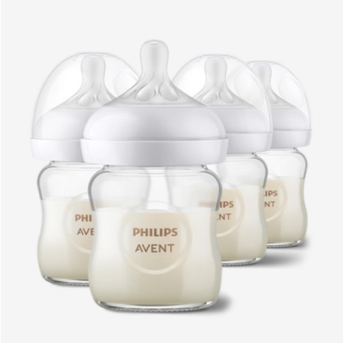 Philips Avent Glass Natural Baby Bottle with Natural Response Nipple - 4 Oz, 4