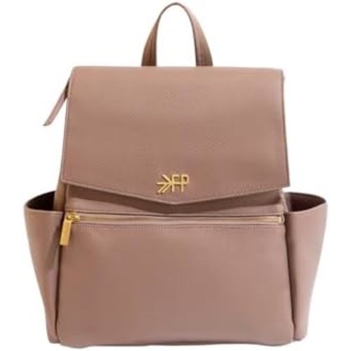 Freshly Picked Mini Classic Diaper Bag Backpack, Wipeable Vegan Leather Baby Diaper Bag, 8 Pockets Total (Heather)