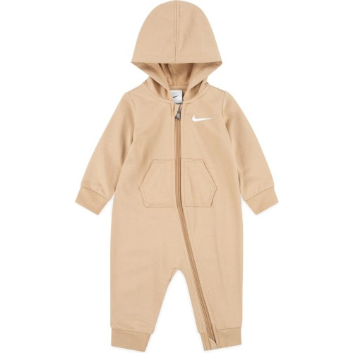 Baby Hooded French Terry Romper, 6M, Hemp