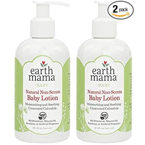 Earth Mama Natural Non-Scents Baby Lotion with Organic Calendula, 8-Fluid Ounce (2-Pack)