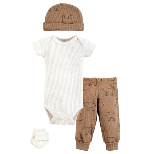 Hudson Baby Unisex Thermal Preemie Layette Set 4pc Short Sleeve Outfit