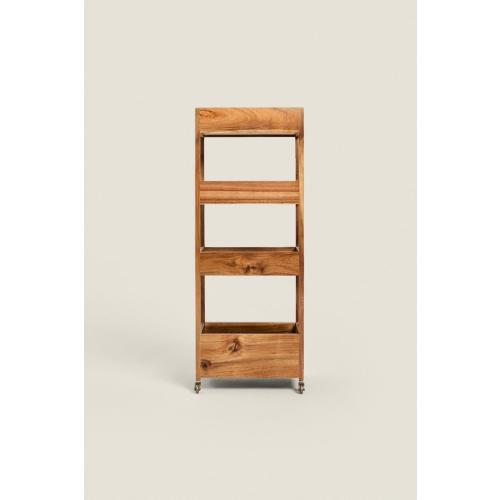 Wood diaper caddy on wheels