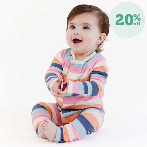 big multi stripe pink cloudstretch™ magnetic convertible coveralls – Magnetic Me