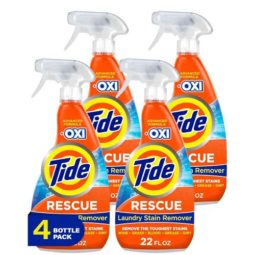 Tide Laundry Stain Remover with Oxi, Rescue Clothes, Upholstery, Carpet and more from Tough Stains, Stain Treater, 22 Fl Oz (Pack of 4)