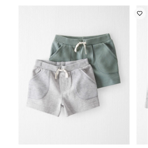 Baby 2-Pack Organic Cotton Waffle Knit Shorts